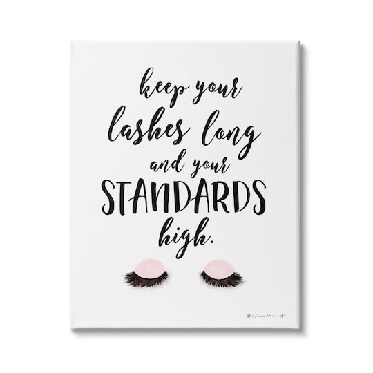 Stupell Industries Keep Lashes Long Standards High Phrase Glam Eyes Canvas Wall Art